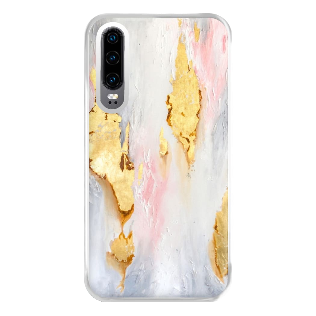 Gold Flaked Marble Pattern Phone Case for Huawei P30