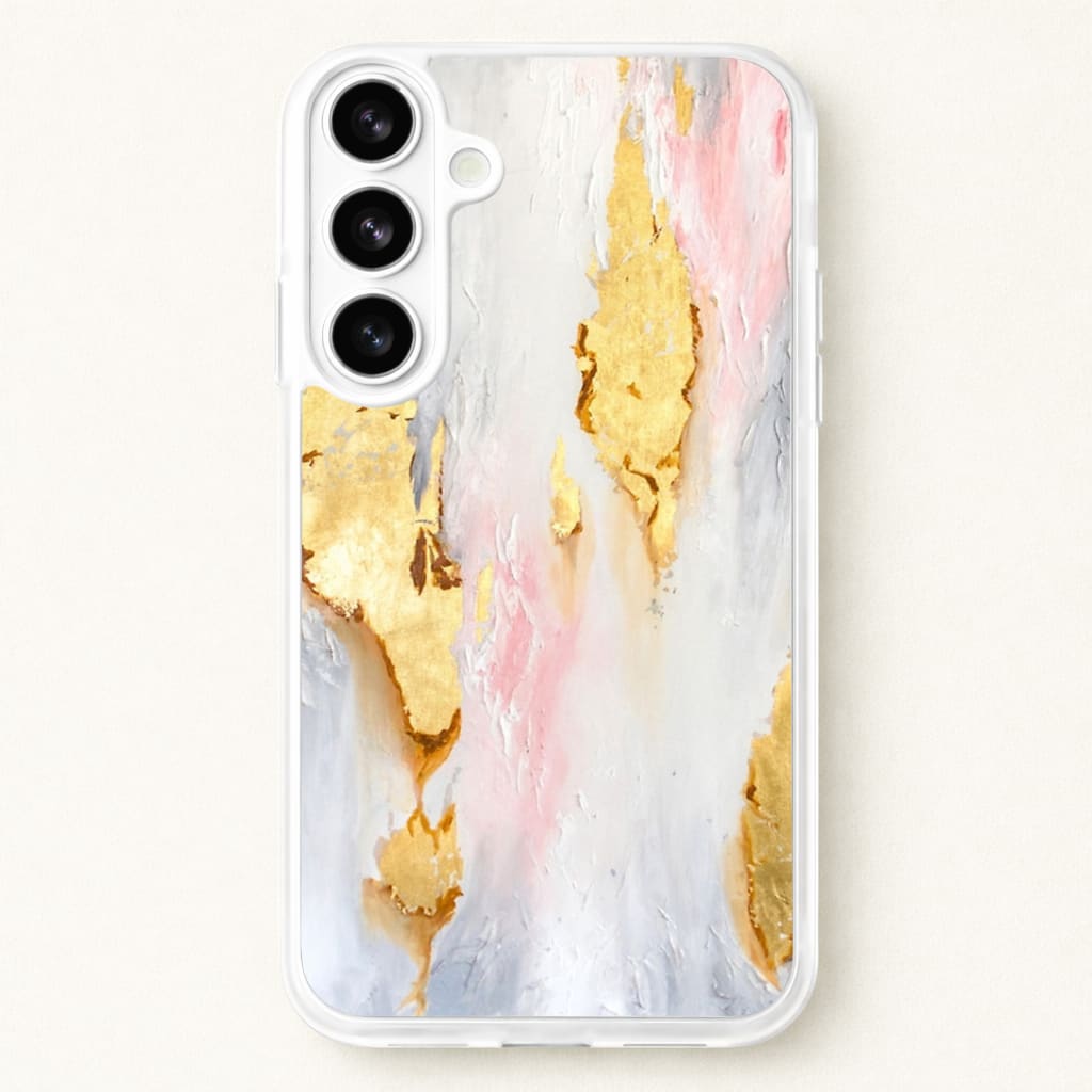 Gold Flaked Marble Pattern Phone Case for Galaxy S26