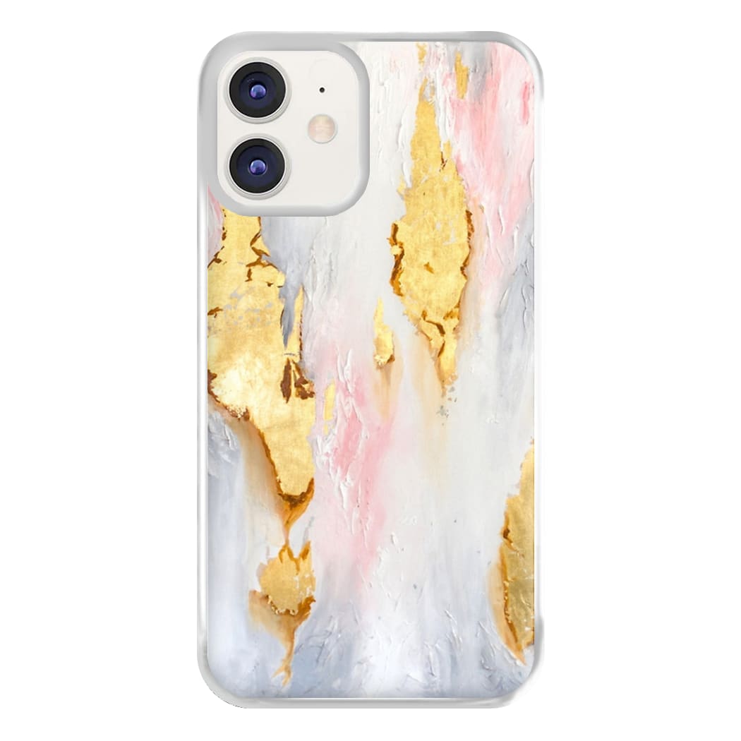 Gold Flaked Marble Pattern Phone Case for iPhone 12 / 12 Pro