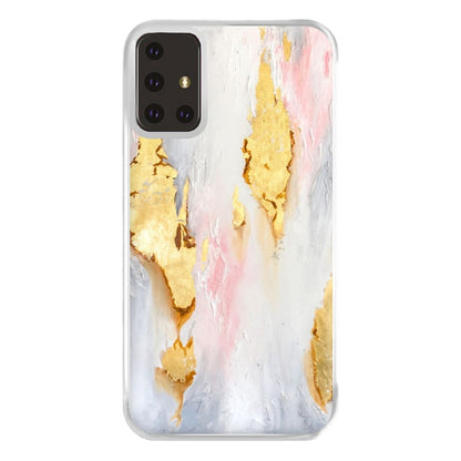 Gold Flaked Marble Pattern Phone Case for Galaxy A71