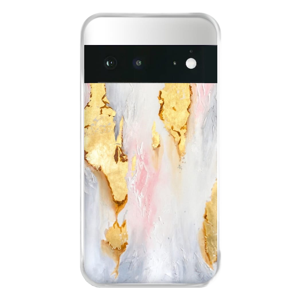 Gold Flaked Marble Pattern Phone Case for Google Pixel 6a