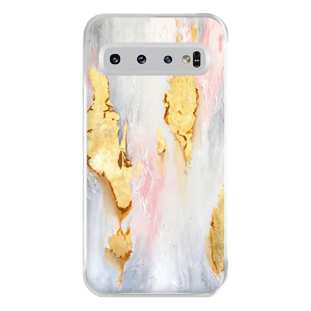 Gold Flaked Marble Pattern Phone Case for Galaxy S10 Plus