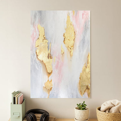 Gold Flaked Marble Pattern Poster