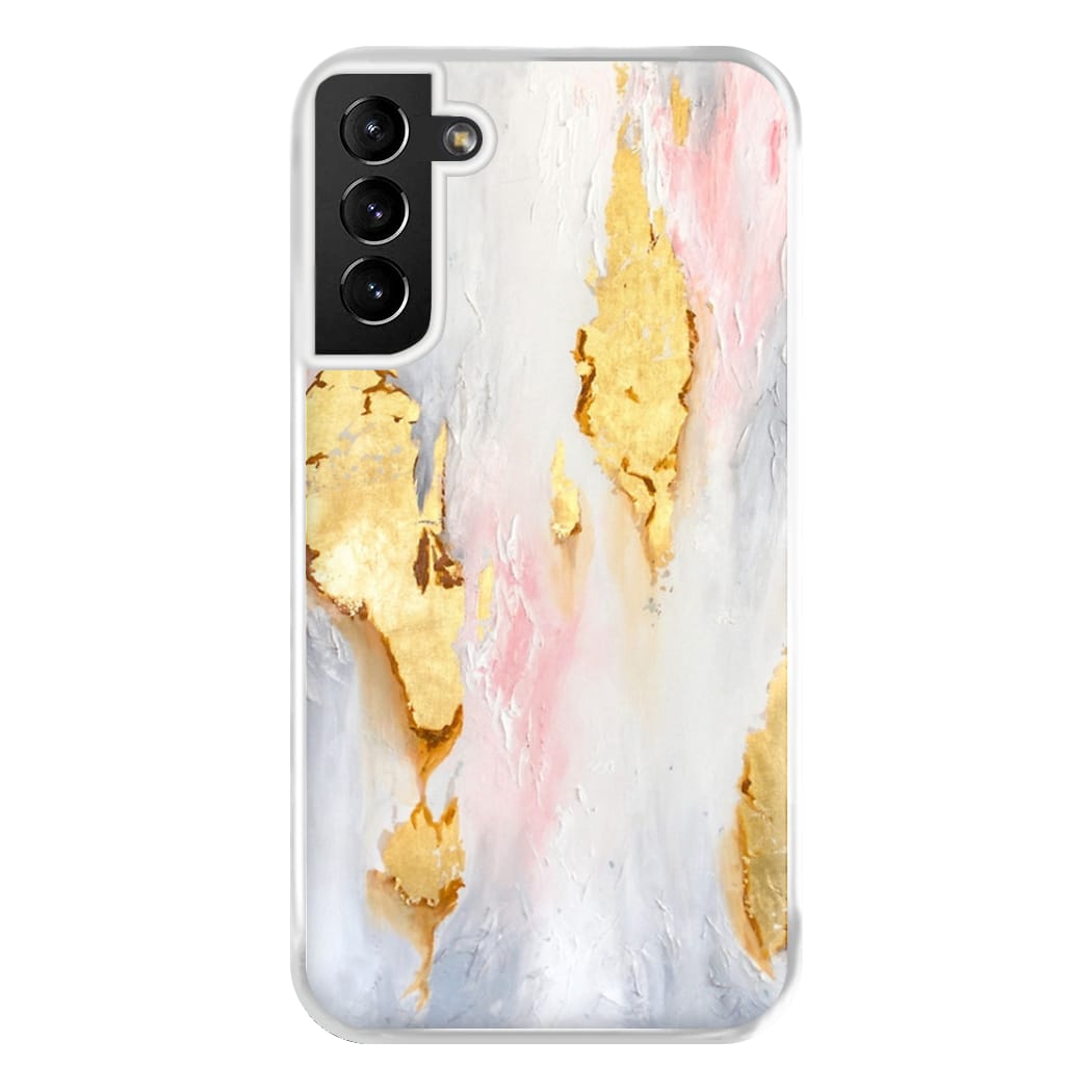 Gold Flaked Marble Pattern Phone Case for Galaxy S21 Plus