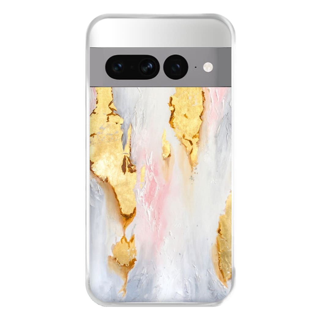 Gold Flaked Marble Pattern Phone Case for Google Pixel 7 Pro