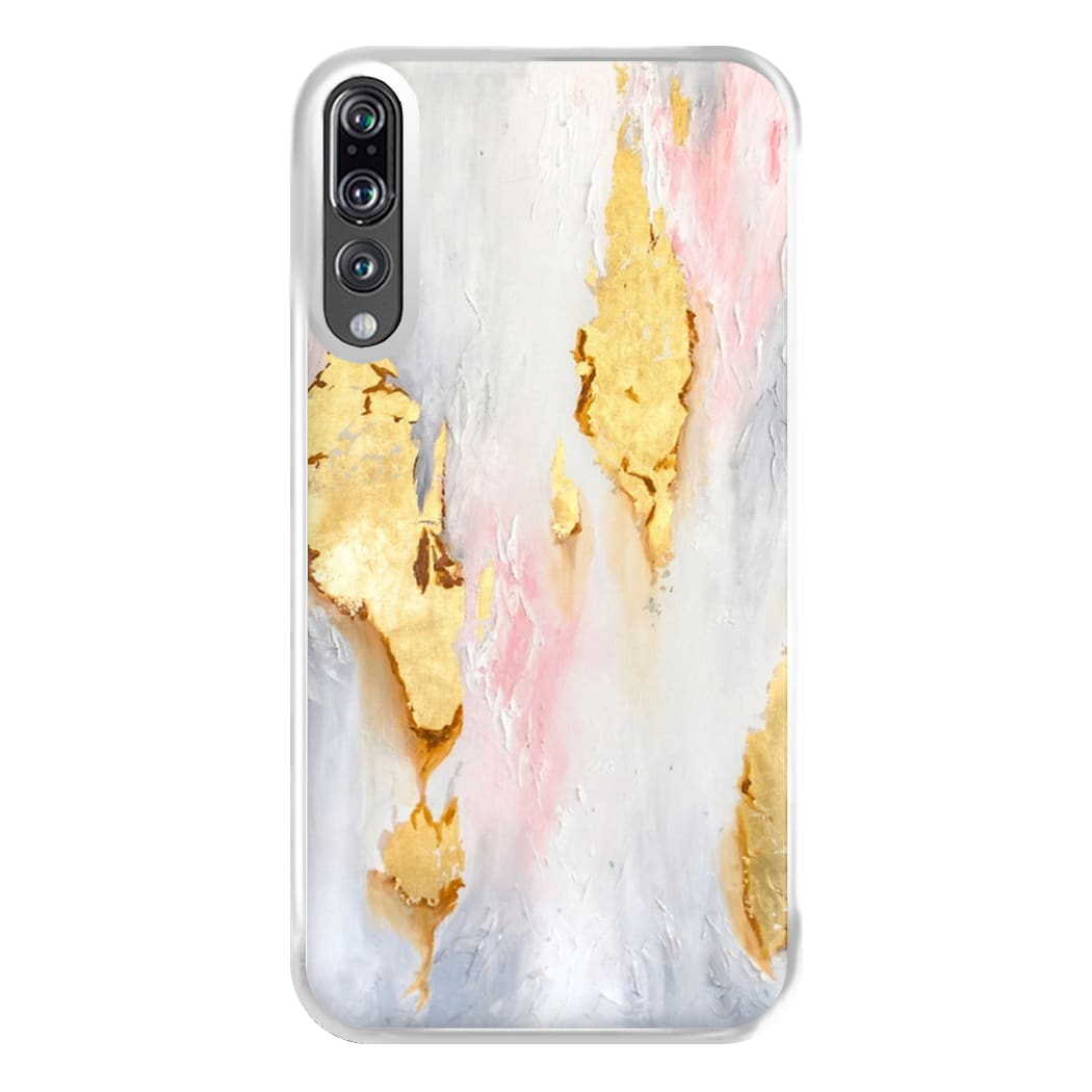 Gold Flaked Marble Pattern Phone Case for Huawei P20 Pro