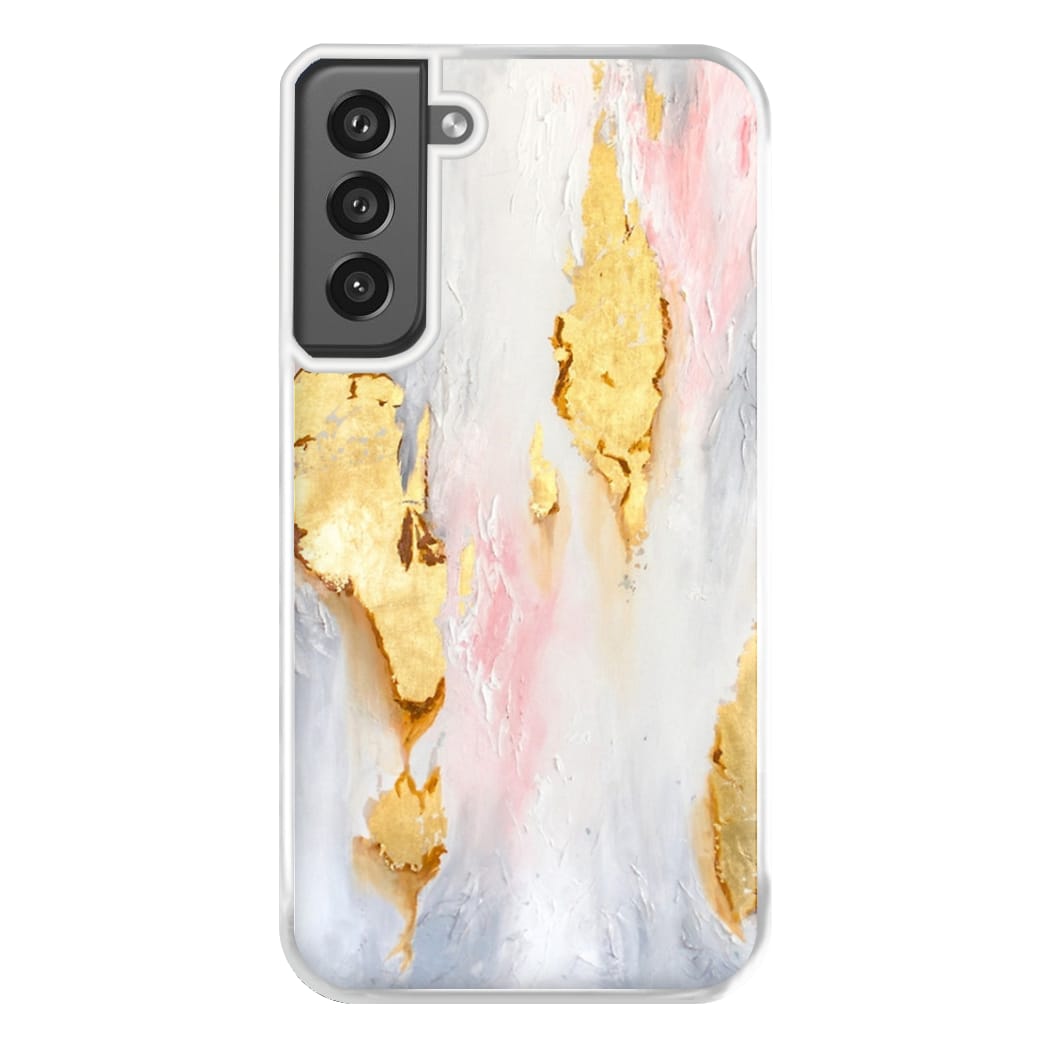 Gold Flaked Marble Pattern Phone Case for Galaxy S21FE