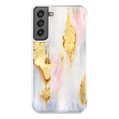 Gold Flaked Marble Pattern Phone Case for Galaxy S21FE