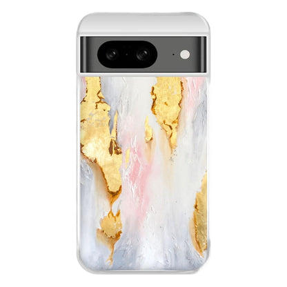 Gold Flaked Marble Pattern Phone Case for Google Pixel 8