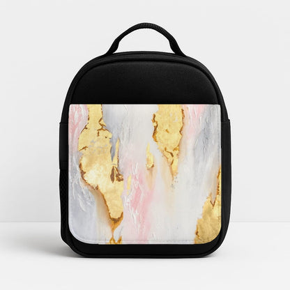 Gold Flaked Marble Pattern Insulated Lunchbox