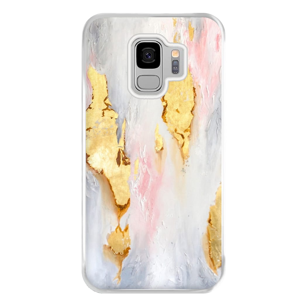 Gold Flaked Marble Pattern Phone Case for Galaxy S9 Plus