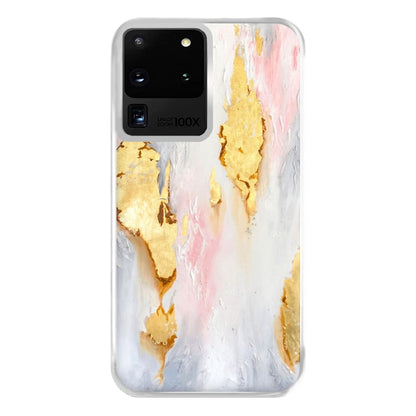 Gold Flaked Marble Pattern Phone Case for Galaxy S20 Ultra