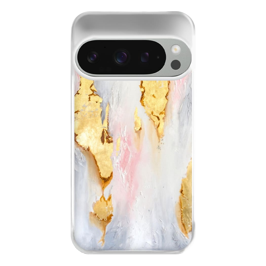 Gold Flaked Marble Pattern Phone Case for Google Pixel 9 Pro XL