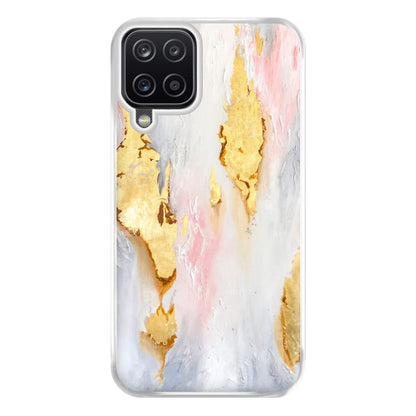 Gold Flaked Marble Pattern Phone Case for Galaxy A12