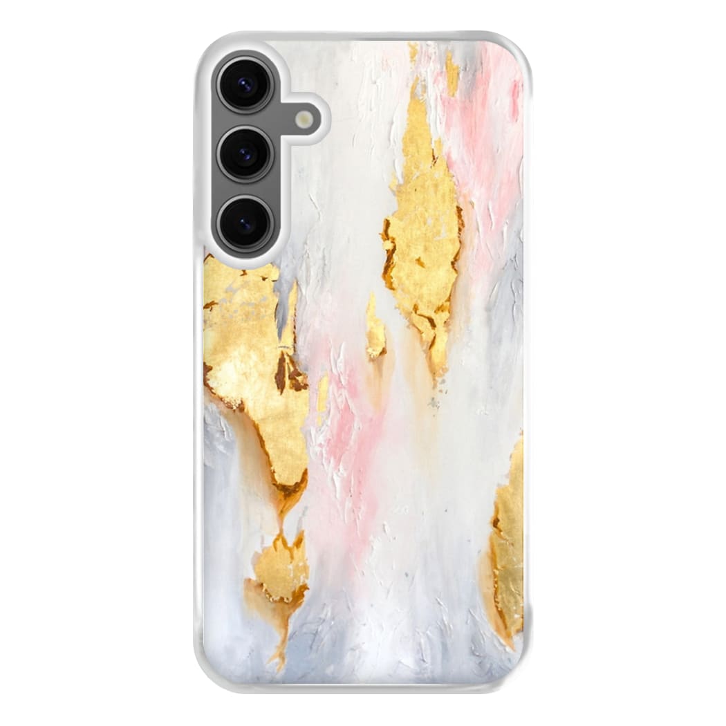 Gold Flaked Marble Pattern Phone Case for Galaxy S24FE