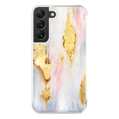 Gold Flaked Marble Pattern Phone Case for Galaxy S22 Plus