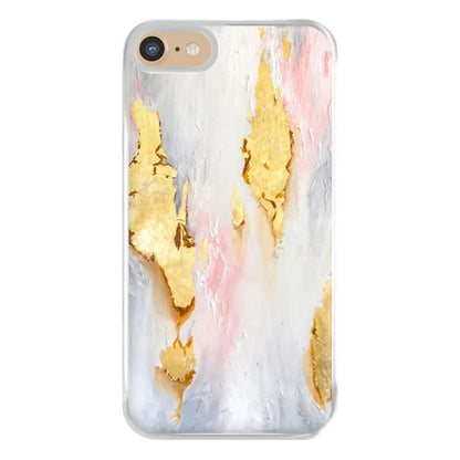 Gold Flaked Marble Pattern Phone Case for iPhone 6 / 7 / 8 / SE