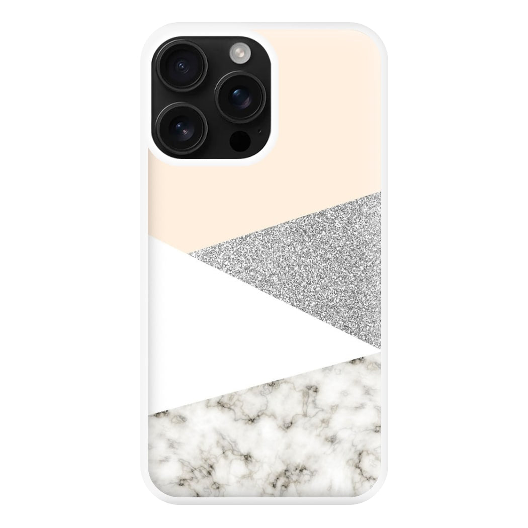 Abstract Marble and Silver Pattern Phone Case