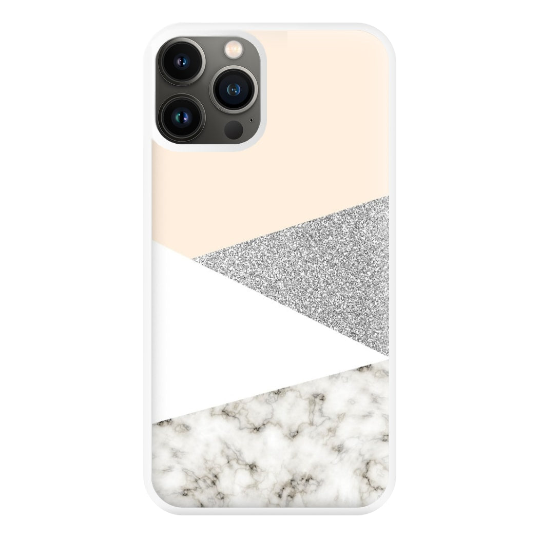 Abstract Marble and Silver Pattern Phone Case for iPhone 13 Pro Max