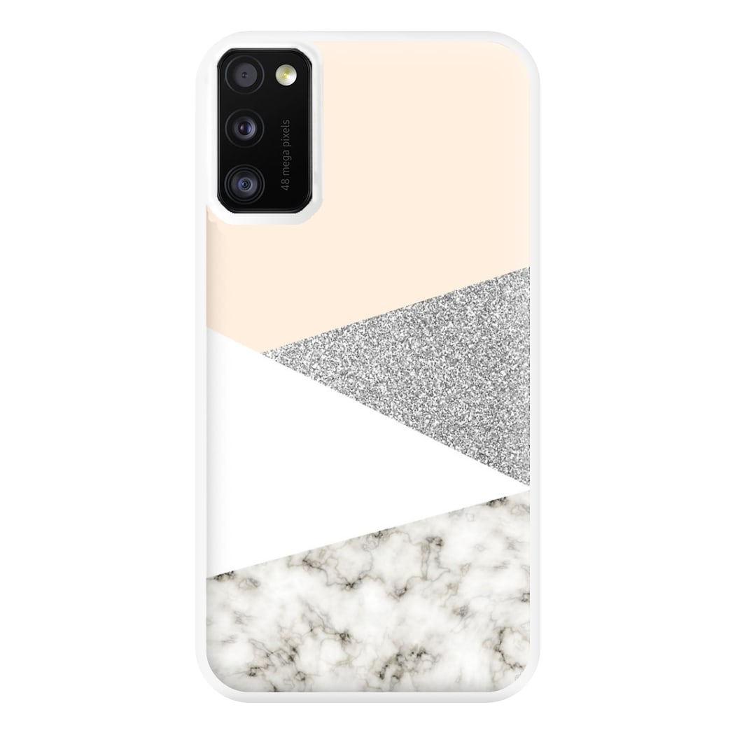 Abstract Marble and Silver Pattern Phone Case for Galaxy A41