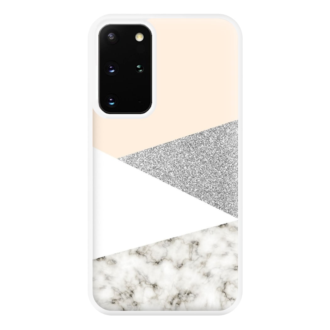 Abstract Marble and Silver Pattern Phone Case for Galaxy S20 Plus