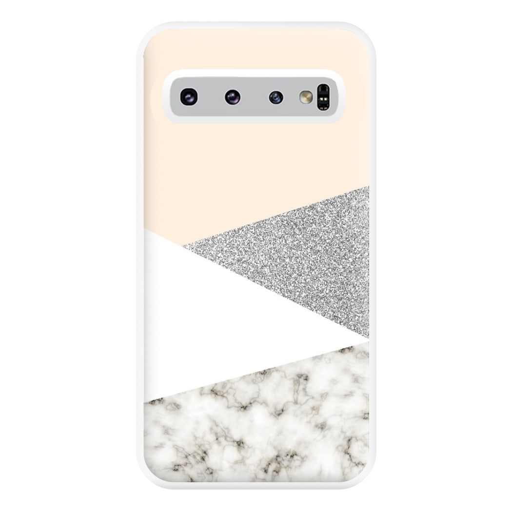 Abstract Marble and Silver Pattern Phone Case for Galaxy S10 Plus