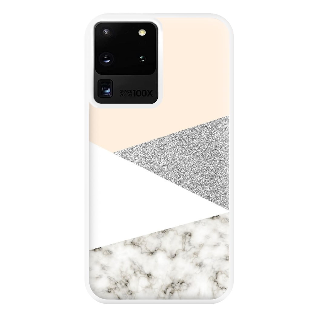 Abstract Marble and Silver Pattern Phone Case for Galaxy S20 Ultra