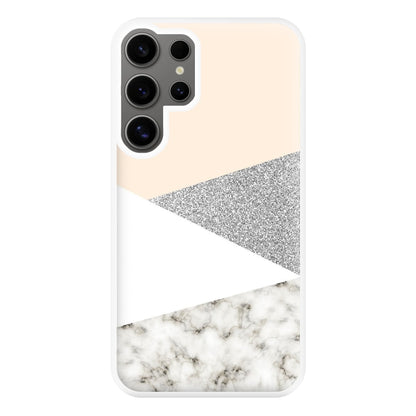 Abstract Marble and Silver Pattern Phone Case for Galaxy S24 Ultra