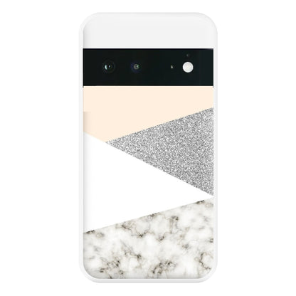 Abstract Marble and Silver Pattern Phone Case for Google Pixel 6a