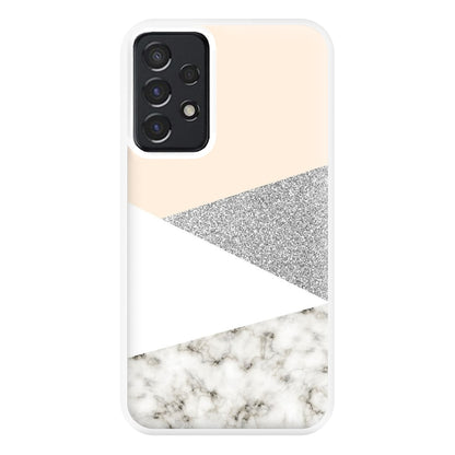 Abstract Marble and Silver Pattern Phone Case for Galaxy A52 / A52s