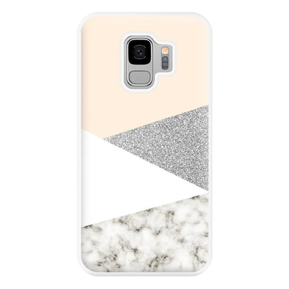 Abstract Marble and Silver Pattern Phone Case for Galaxy S9 Plus