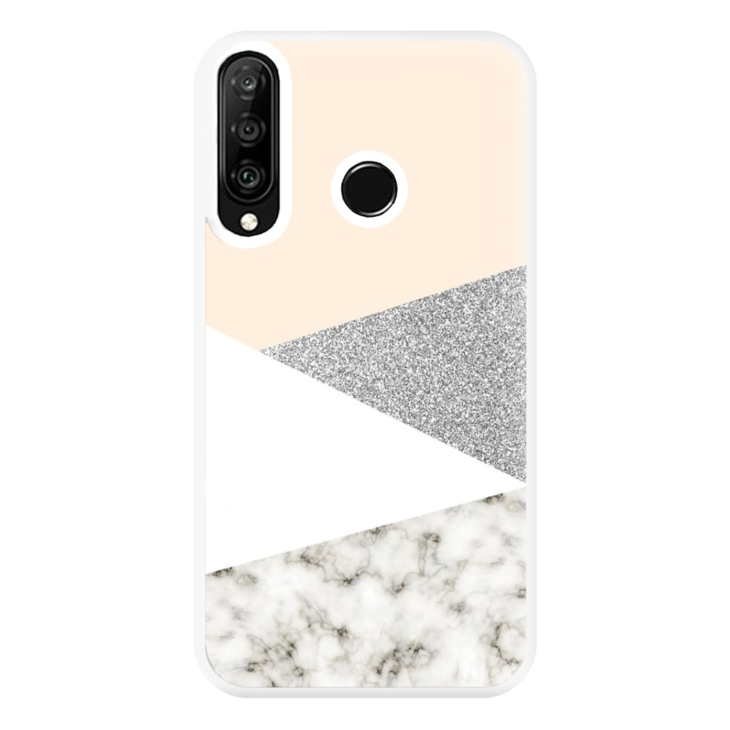 Abstract Marble and Silver Pattern Phone Case for Huawei P30 Lite