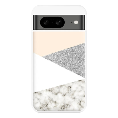 Abstract Marble and Silver Pattern Phone Case for Google Pixel 8