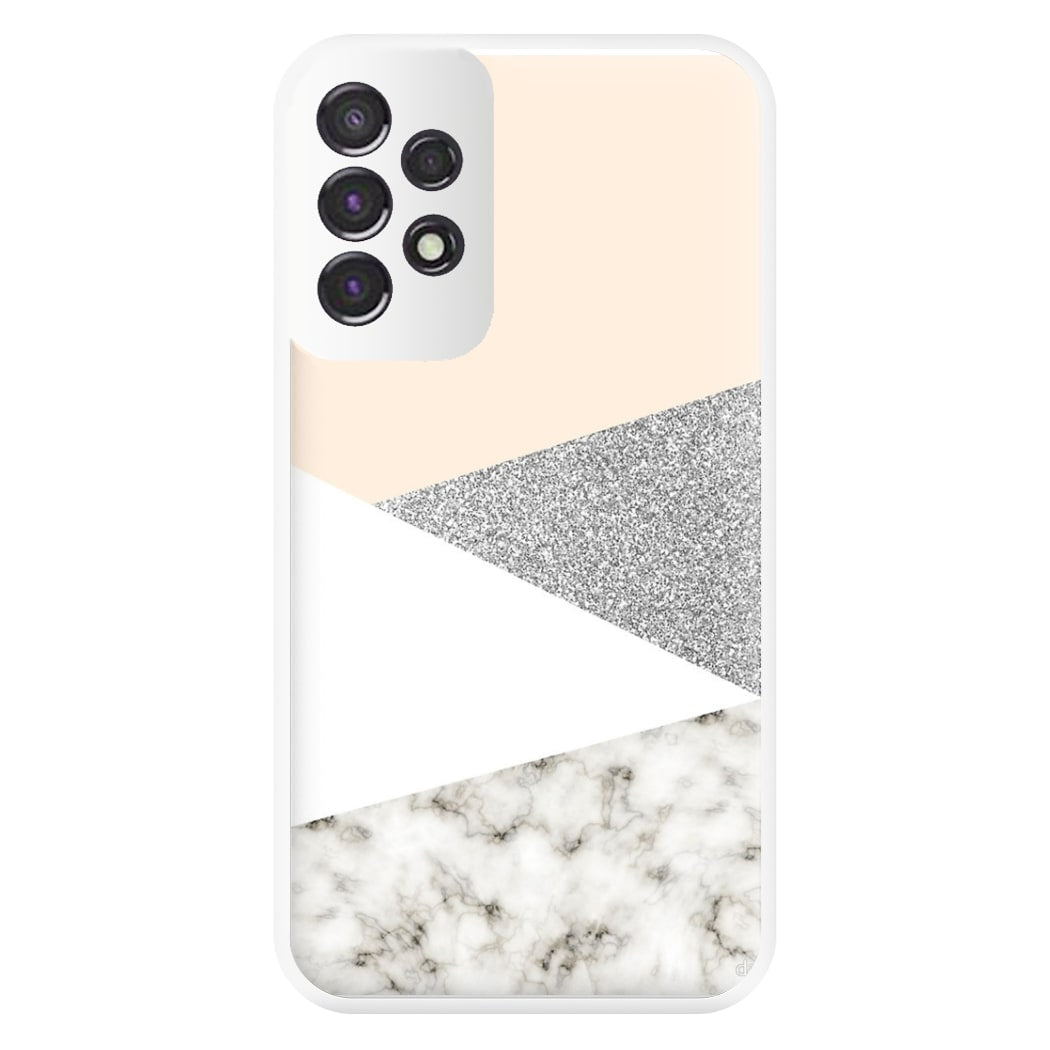 Abstract Marble and Silver Pattern Phone Case for Galaxy A53