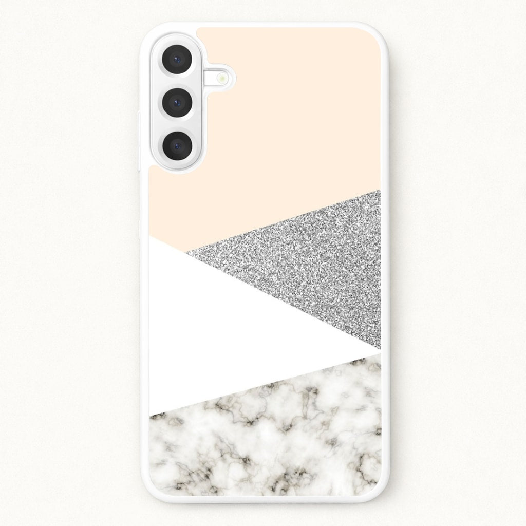 Abstract Marble and Silver Pattern Phone Case