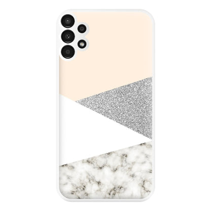 Abstract Marble and Silver Pattern Phone Case for Galaxy A13