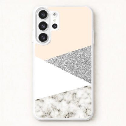 Abstract Marble and Silver Pattern Phone Case for Galaxy S26 Ultra