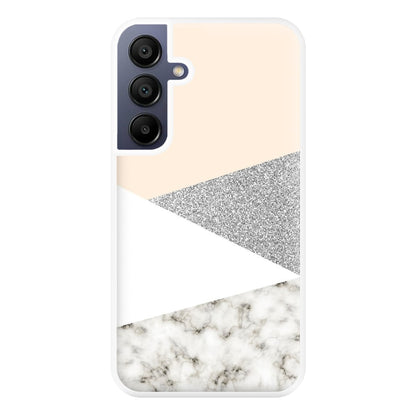 Abstract Marble and Silver Pattern Phone Case for Galaxy A16