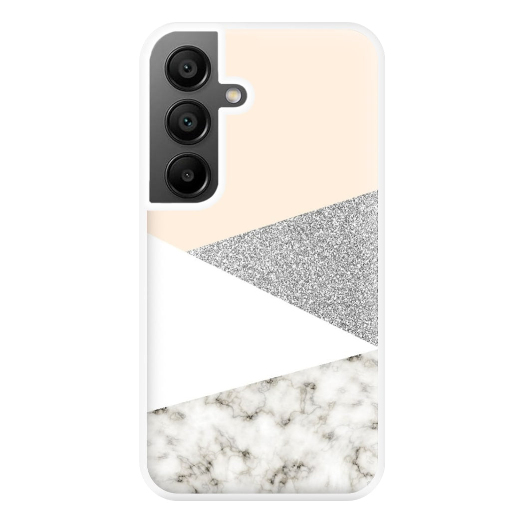 Abstract Marble and Silver Pattern Phone Case for Galaxy A55