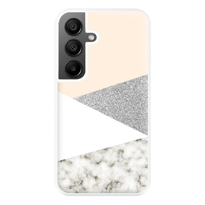 Abstract Marble and Silver Pattern Phone Case for Galaxy A55