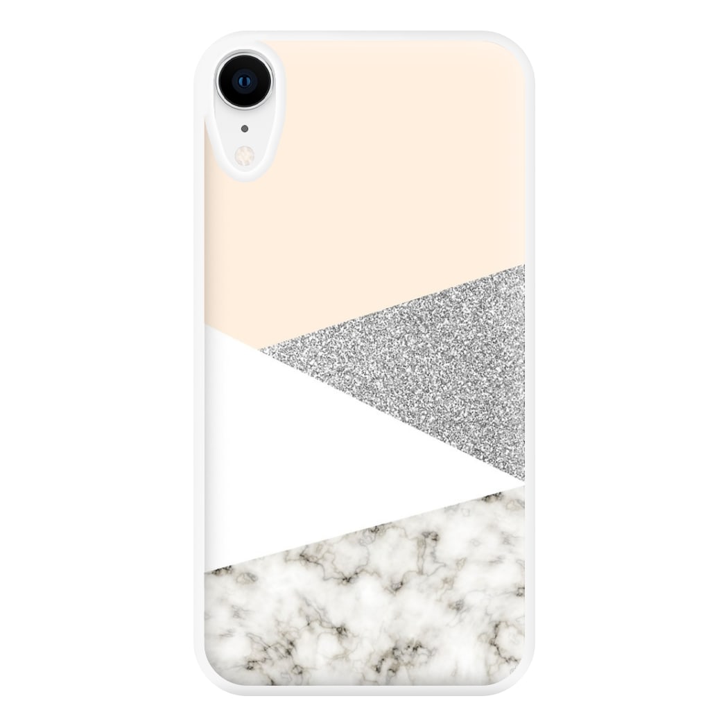 Abstract Marble and Silver Pattern Phone Case for iPhone XR