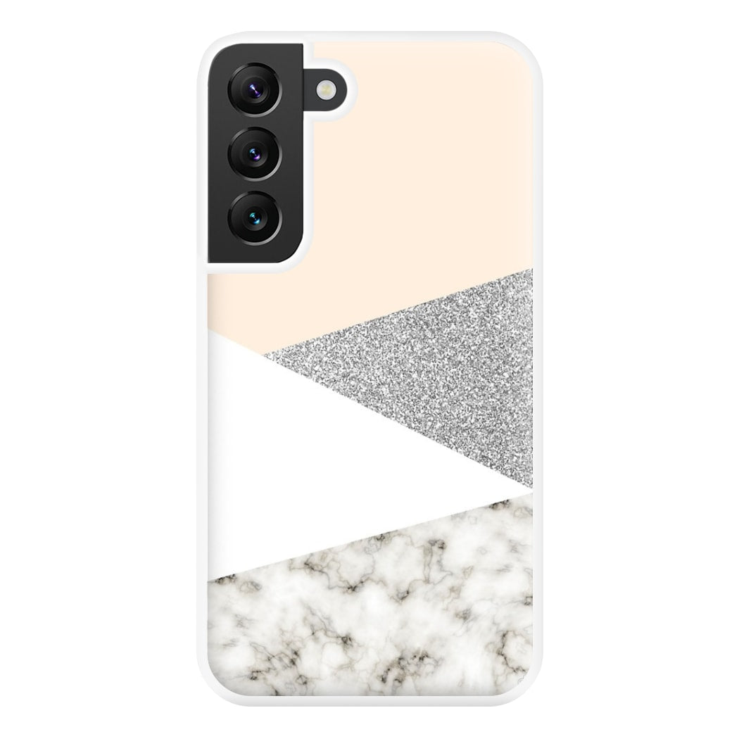 Abstract Marble and Silver Pattern Phone Case for Galaxy S22 Plus