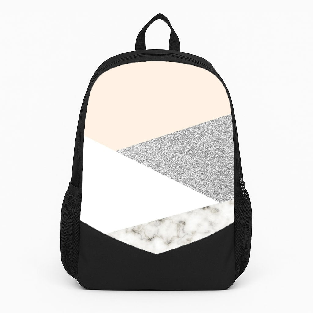 Abstract Marble and Silver Pattern Backpack