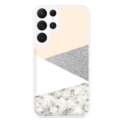 Abstract Marble and Silver Pattern Phone Case for Galaxy S22 Ultra