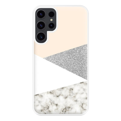 Abstract Marble and Silver Pattern Phone Case for Galaxy S23 Ultra