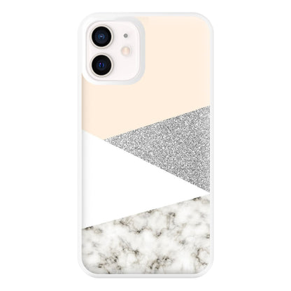 Abstract Marble and Silver Pattern Phone Case for iPhone 13 Mini