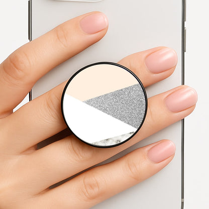 Abstract Marble and Silver Pattern Phone Grip