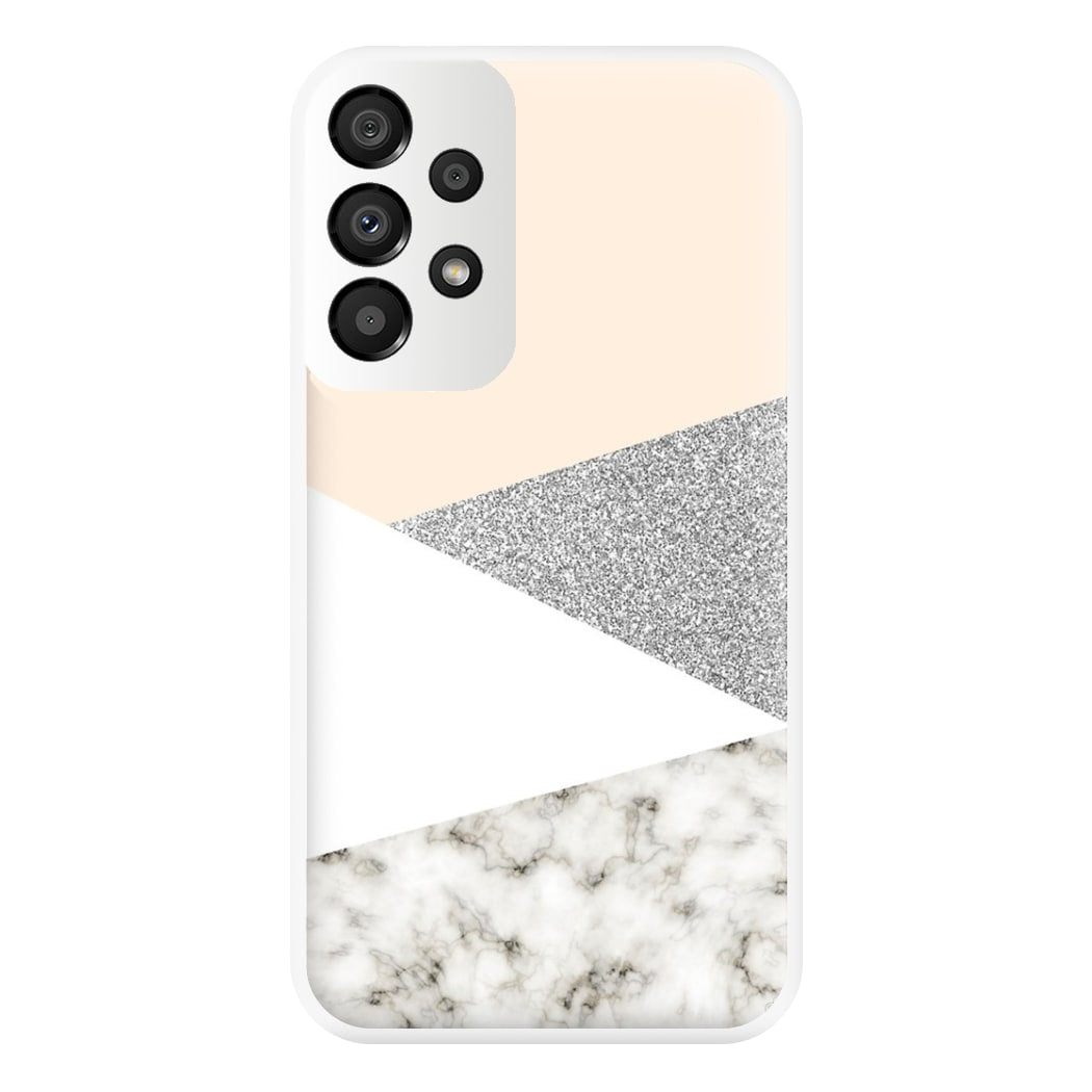 Abstract Marble and Silver Pattern Phone Case for Galaxy A33