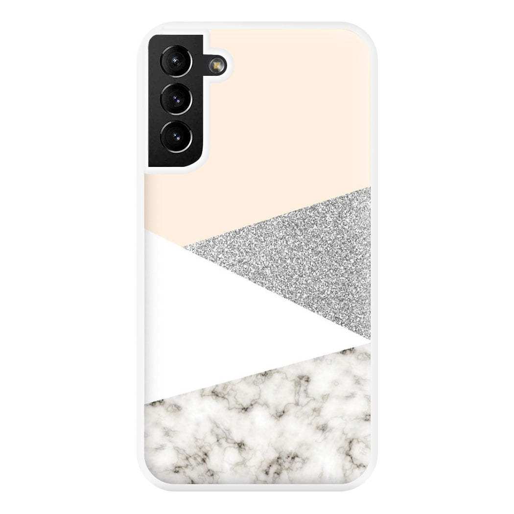 Abstract Marble and Silver Pattern Phone Case for Galaxy S21 Plus