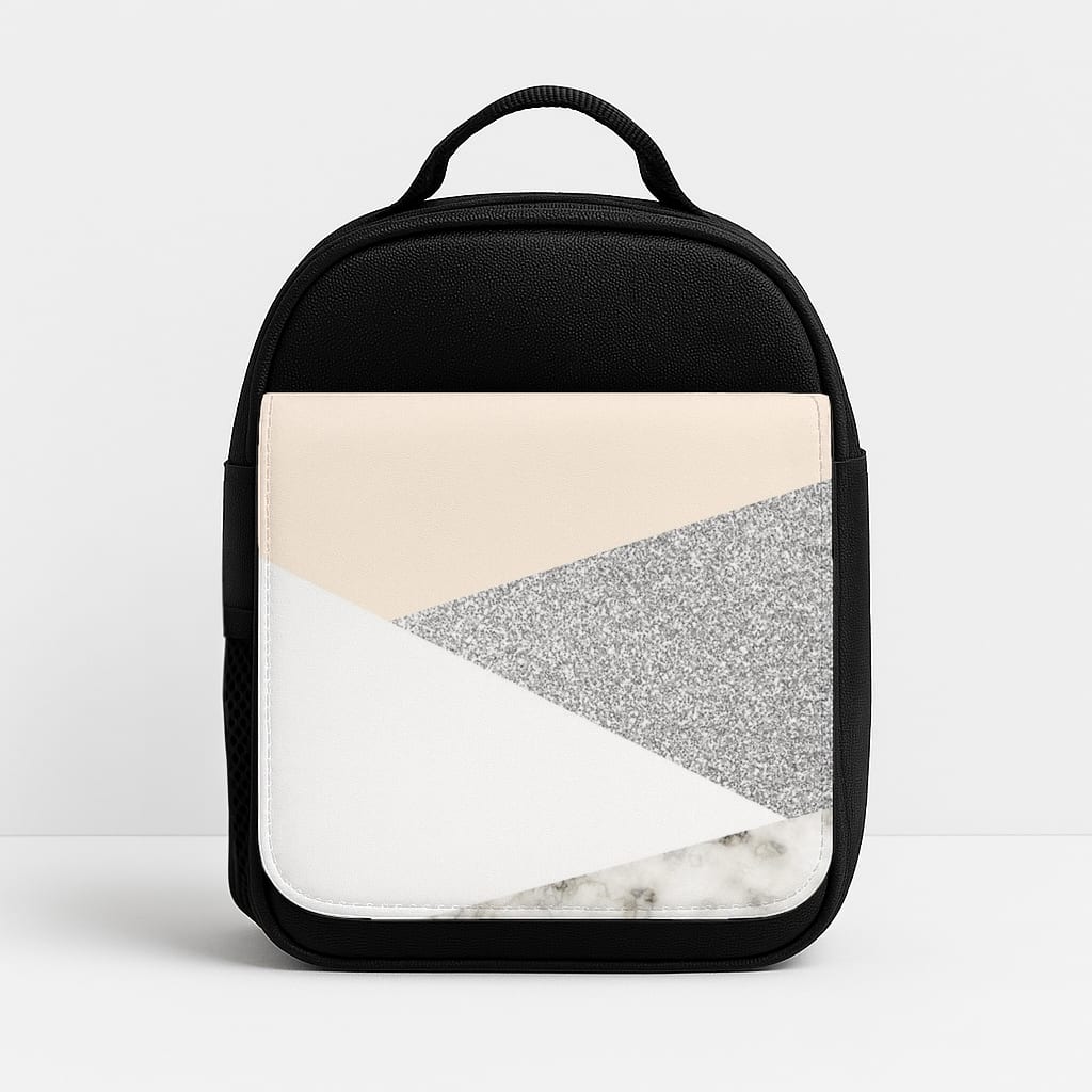 Abstract Marble and Silver Pattern Insulated Lunchbox